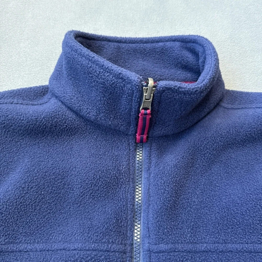 VTG LL Bean‎ Fleece Jacket Womens Petite Small Navy Full Zip Polartec Boxy Cozy